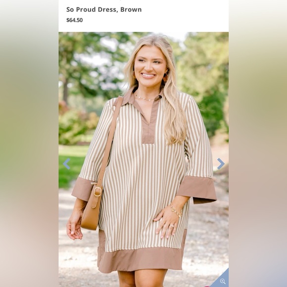 Chic Soul Dresses & Skirts - Chic Soul “So Proud” Brown Striped Dress - New With Tags